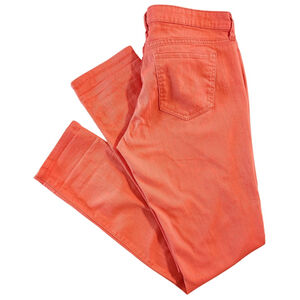 Arizona Jean Co. Super Skinny Mid Rise Jeans Coral Orange Women's Junior's 11